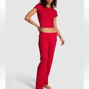 PINK Victoria's Secret Red Pajama Set